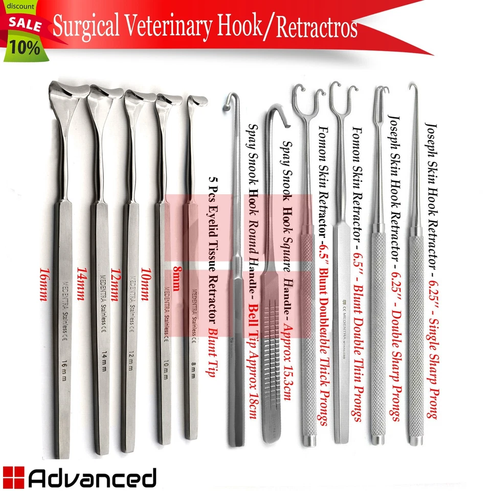 Surgical Skin Hook Joseph Hook Spay Gillies Eyelid Retractor Fomon Veterinary - Image 1 of 1