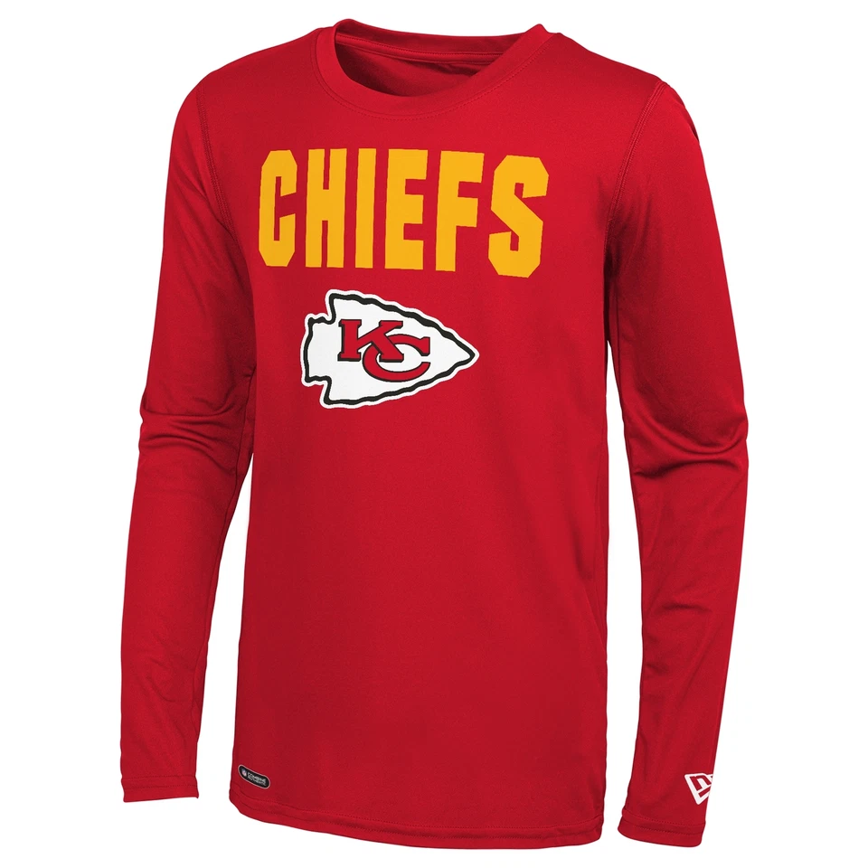 Camiseta New Era NFL Para Hombre Kansas City Chiefs 50 Yardas Línea Manga Larga Poli Dri-Tek Foto 1 de 1