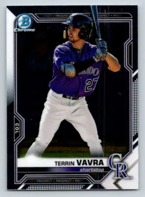 2021 Bowman Chrome Prospects #BCP100 Terrin Vavra (ref 173238) - Image 1 of 2