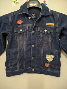 Disney Jacket Boys XS Blu PIxar Cars Corduroy Trucker Button Up Collar Embroider - Picture 1 of 22