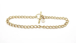 Clogau Welsh Gold 9ct Yellow & Rose Gold T-Bar Charm Bracelet 7 1/2'' - Picture 1 of 7