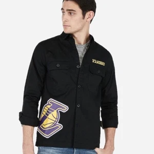 NEU Express Los Angeles Lakers NBA Button Down Hemd Langarm Herren Small - Bild 1 von 2