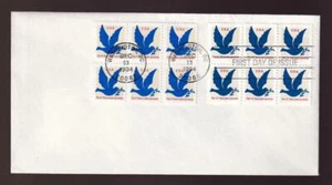 USA FDC 1994 sc#2878 'G' rate blue dove, 2 blocks of 6, unaddressed - Picture 1 of 1