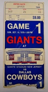 First Game Ever Played in Giants Stadium Giants vs Cowboys Ticket 1976 - Picture 1 of 2