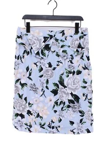 Grace Karin Women's Midi Skirt XL Blue Floral 100% Cotton Midi A-Line - Picture 1 of 7
