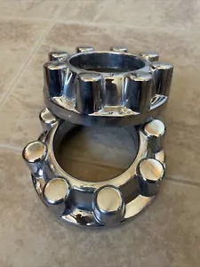 QTY OF 2 - Ford F-250 chrome front center Wheel Cover Hub Caps - Picture 1 of 5
