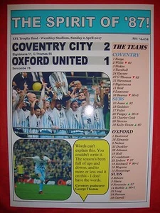 Coventry City 2 Oxford United 1 - 2017 EFL Trophy final - souvenir print - Picture 1 of 1