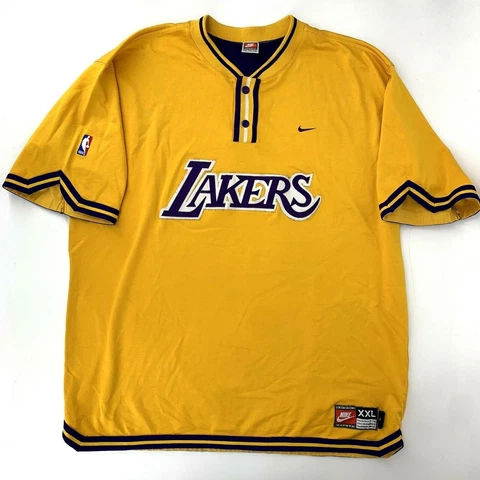 Vintage Nike Los Angeles Lakers 1/4 Snap Pre Game Warm Up Jersey Shirt Adult 2XL Cover
