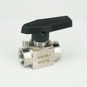 1/2" NPT Female 304 Stainless Steel Equal Shut Off Ball Valve Water Gas Oil - Picture 1 of 4