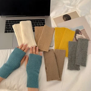 1 Pair Knitted Gloves Thickened Keep Warm Girls Winter Thermal Knitting Mittens - Picture 1 of 17