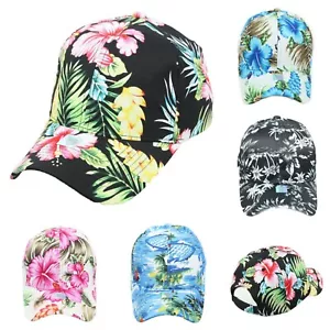 Hawaiian Hibiscus Baseball Cap Floral Fashion Hat Casual Tropical Adjustable - Picture 1 of 17