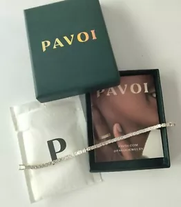 PAVOI Classic Tennis Bracelet 6.5" Wrist Jewelry 14K Gold Plated Cubic Zirconia - Picture 1 of 5
