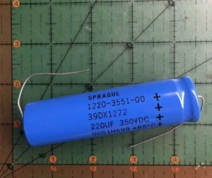 Sprague Axial Electrolytic Capacitor 220uF 350v 39DX227F350JT4 Audio Tested 8pcs - Picture 1 of 3