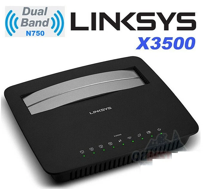 Linksys X3500 Wireless N750 DualBand Wi-Fi Gigabit ADSL2+ Modem Router USB Cisco - image 1 of 1