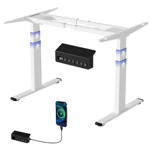 Ergomaker Dual Motor Electric Standing Desk Frame 100KG 3 Stage White Base Smart - Picture 1 of 7