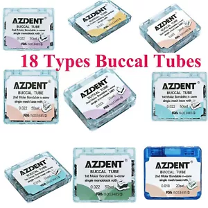 AZDENT Dental Orthodontic Buccal Tubes 1st/2nd Molar Roth/ MBT 022 Bondable FDA - Picture 1 of 66