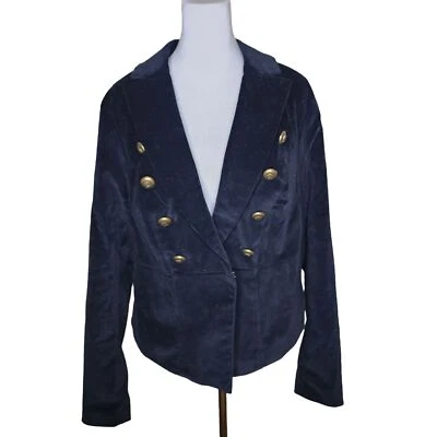 Chaqueta Esmoquin Terciopelo Torrido Mujer Talla 2 Negra Militar Botones Dorados Foto 1 de 4