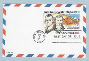 US SC # UXC19 First Transpacific Flight FDC. 1931, Uncacheted - Picture 1 of 2