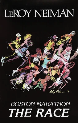 The Race Boston Marathon by Leroy Neiman Original 1979 Art Print Poster - Image 1 of 4