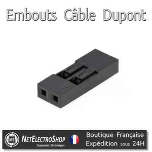20x Embouts pour cable Dupont 2 pins - Pas 2,54mm / Jumper Housing Pin - Picture 1 of 1