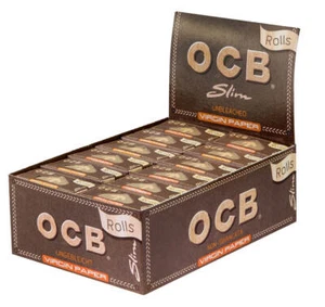 2 Boxen (48x) OCB Virgin Rolls Slim 4m Endlospapier ungebleicht unbleached  - Picture 1 of 2