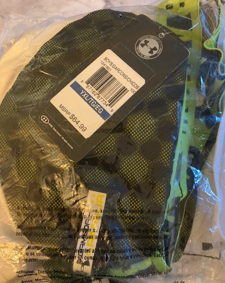 Pantalones de fútbol Under Armour para niños blancos cintura elástica rendimiento YXL NUEVOS CON ETIQUETAS nuevos Foto 1 de 4