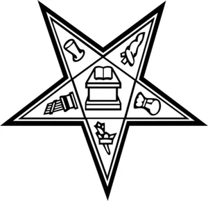 Calcomanía de vinilo impresa Eastern Star Masonic 1 color ventana pared - Imagen 1 de 5