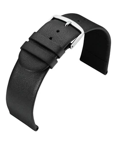 Bracciale Orologio In Pelle Nappa Nera Di Eulit - 11 Larghezze Di Passo - Picture 1 of 1