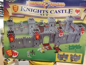 plastic toy castles and knights