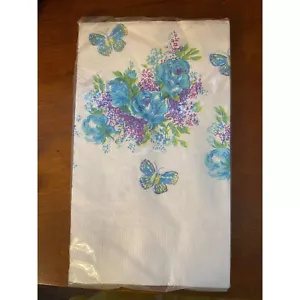 Handi-Set Copritavolo | 54" x 88" | Fiori Blu e Viola | Tavolo Carta Floreale - Foto 1 di 2