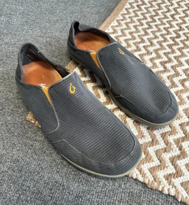 Mocasines de malla clásicos informales sin cordones Olukai para hombre talla US 10,5 carbón - Imagen 1 de 10