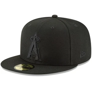 Men's New Era Black Los Angeles Angels Primary Logo Basic 59FIFTY Fitted Hat - Picture 1 of 5