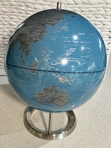 STUNNING Educational World Globe Metallic Blue / Metal Stand 30cm Diameter - Picture 1 of 7