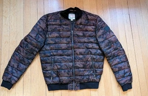 Lucky Brand RARE UNIQUE Camo Quilted Bomber Jacket Mens M puffer Coat - Picture 1 of 4