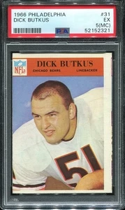 Philadelphia #31 1966 Dick Butkus RC PSA 5 (MC) Chicago Bears Salón de la fama EE. UU. de Illinois - Imagen 1 de 1