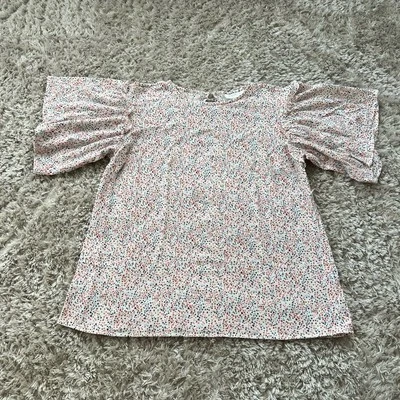 Motherhood Maternity Top Size MEDIUM Multicolor Blouse Short Sleeve Dot Textured - Image 1 of 4