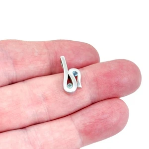 Vintage Sterling Silber 925 Aquamarin Modernist Anhänger - Bild 1 von 8