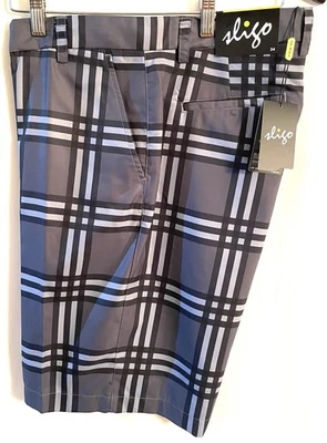 Sligo Golf Shorts Mens Gray Plaid. Size 34. New With Tags. - Image 1 of 4