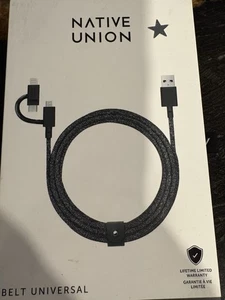 Native Union Belt Universal 3-in-1 Charging Cable ~ Micro-USB, USB-C, 6.5ft - Picture 1 of 1