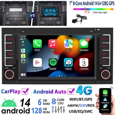 Android 14 Für VW T5 Multivan Touareg Transporter Autoradio Carplay GPS Navi RDS - Bild 1 von 4