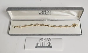 Nolan Miller Goldtone Crystal Rhinestone Bracelet 7.5" NOS Vtg - Picture 1 of 7