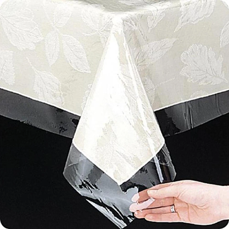 Carnation Home Fashions Oval-Shaped, Vinyl Tablecloth Protector - Clear - Image 1 of 3