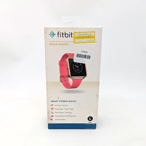 Fitbit Blaze Gold Series Smart Watch Large Band 8.1" Heart Rate Monitor | Pink - Picture 1 of 5