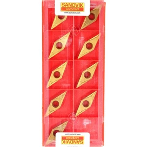 9 SANDVIK VBMT 160404-MM - Grade 2025 CNC Lathe Coated Carbide Turning Inserts - Picture 1 of 8