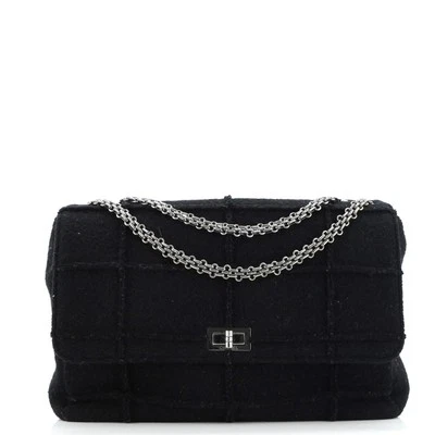 Chanel Barra de Chocolate Mademoiselle Bolso con Solapa Acolchado Lana Jumbo Foto 1 de 4