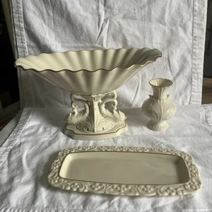 Lenox Porzellan Lot Wassermann Mitte Schale, Elfenknospe Vase, 4,5x10" Tablett Made USA - Bild 1 von 23