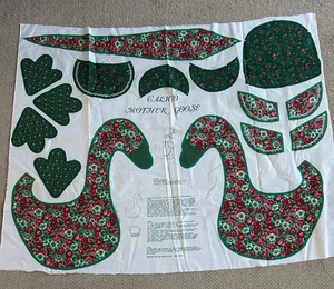 Vtg Springs Industries Calico Mother Goose Fabric Panel Christmas Holiday Sewing - Picture 1 of 5
