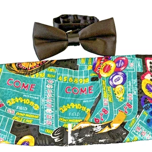 Las Vegas Wedding Cummerbund and Bow Tie Roulette Atlantic City Novelty Set - Picture 1 of 7