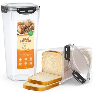 Bread Box Pack of 2 Bread Container - Fresh Bread Storage Box Plastic Bread K... - Picture 1 of 7