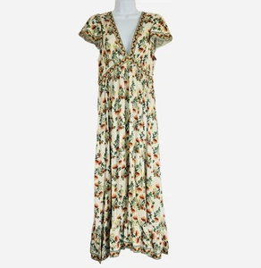 MAX STUDIO Boho Flutter Sleeve Empire Waist Maxi Long Dress Size L Prairie NWT - Picture 1 of 10